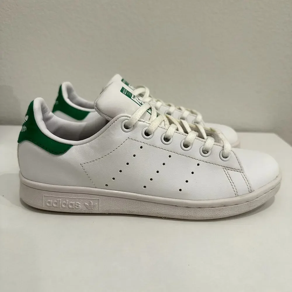 Adidas Stan Smith Women Size 5 Sneaker Shoes White Green Retro Casual Streetwear